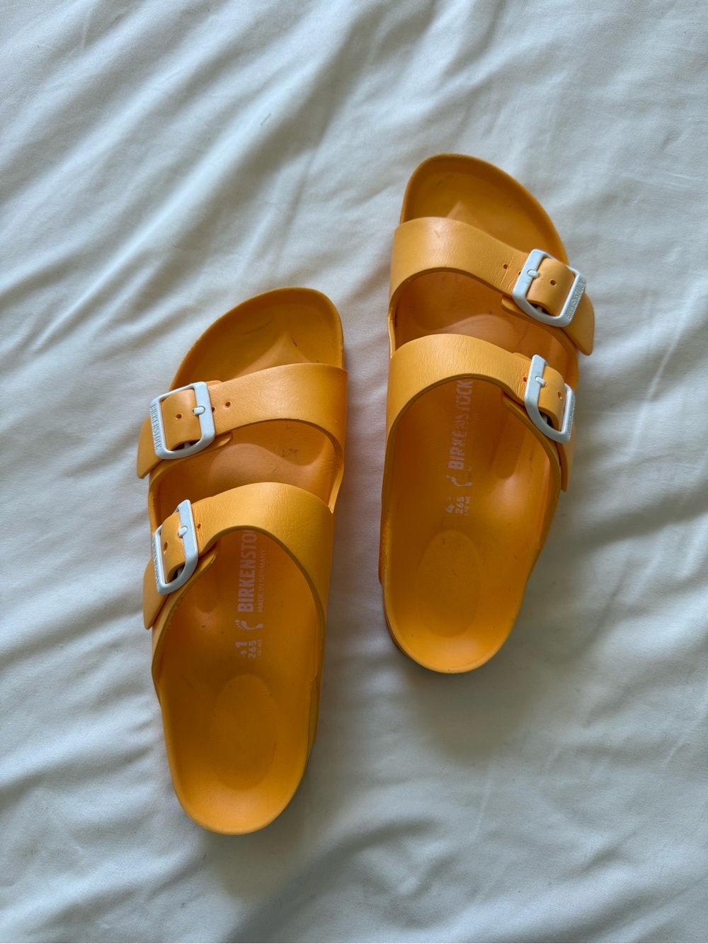 Birkenstock | Unisex Arizona EVA Sandals in Mustard Yellow | 41 | L10 M8